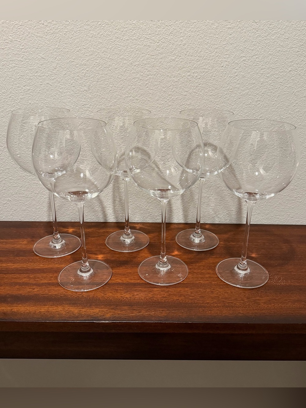 Lenox Crystal Balloon Wine Glasses Clear Large 9.5” Tall EUC Set Of 6 Elegant
